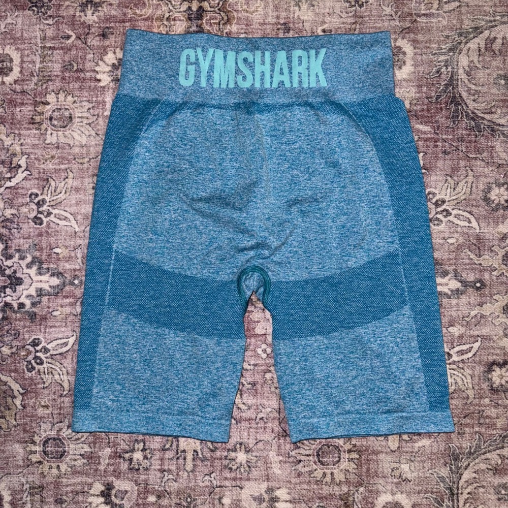 Gymshark Flex Cycling Biker Shorts Seamless Atlas Blue Marl High Waisted Size XL